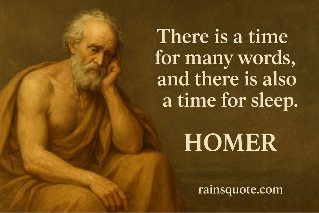 “There is a time for many words, and there is also a time for sleep.”
