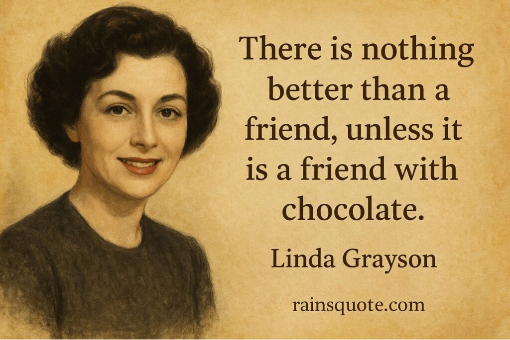 “There is nothing better than a friend, unless it is a friend with chocolate.”