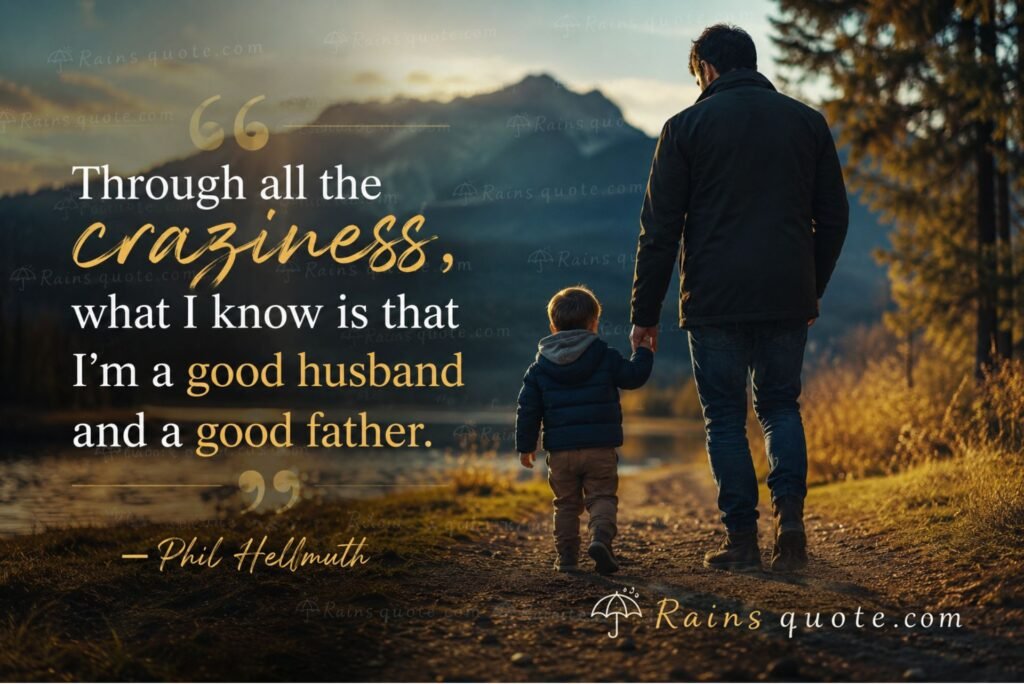“Through all the craziness, what I know is that I’m a good husband and a good father.”