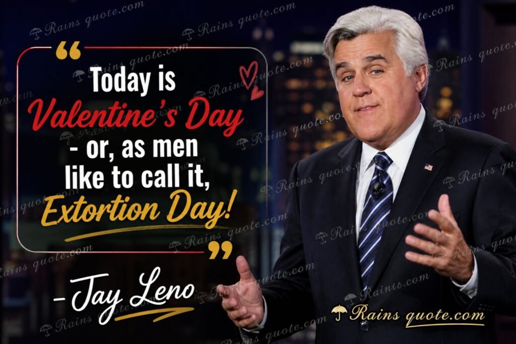 “Today is Valentine's Day - or, as men like to call it, Extortion Day!”