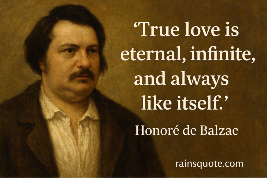 “True love is eternal, infinite, and always like itself.”