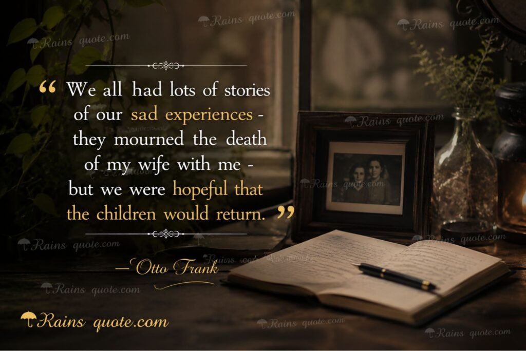 “We all had lots of stories of our sad experiences - they mourned the death of my wife with me - but we were hopeful that the children would return.”