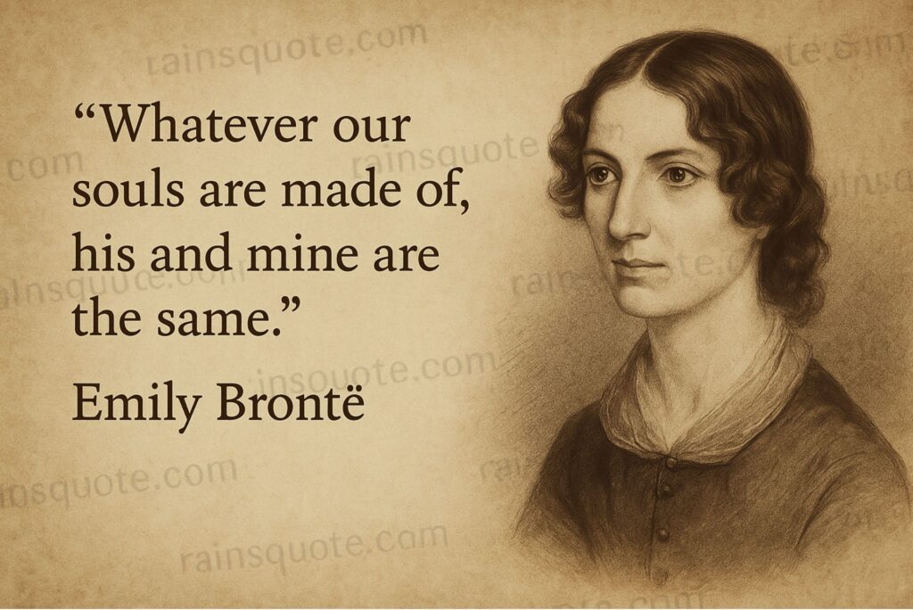 “Whatever our souls are made of, his and mine are the same.”