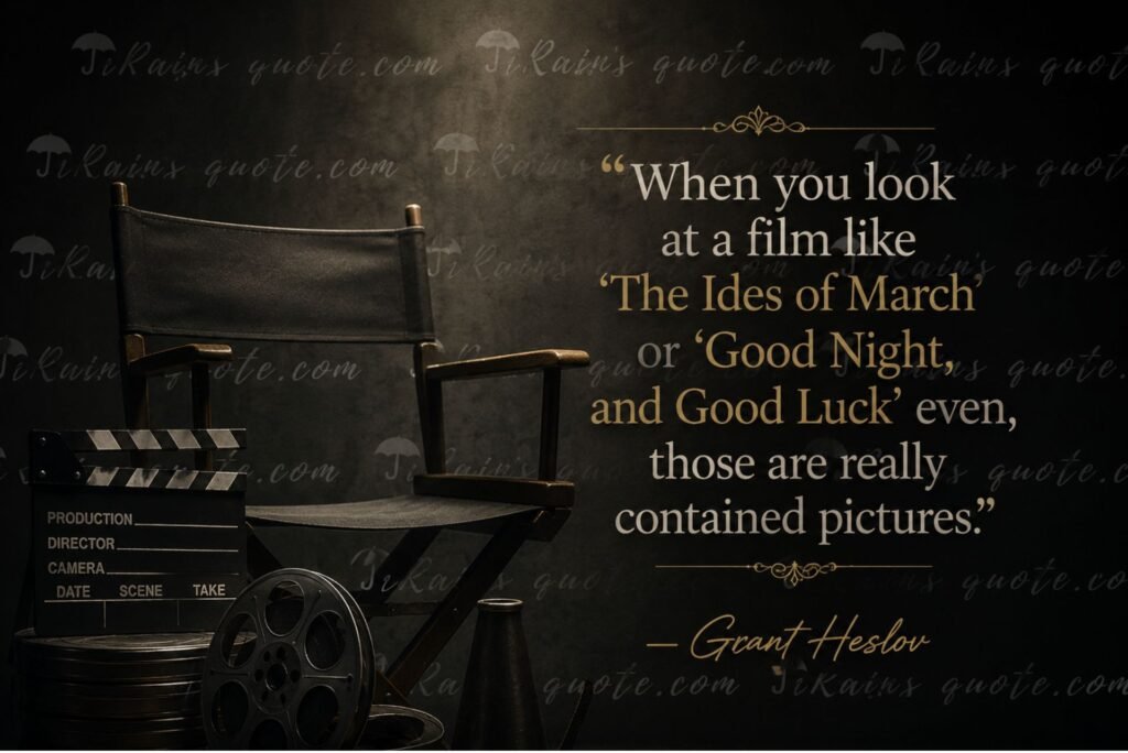 “When you look at a film like 'The Ides of March' or 'Good Night, and Good Luck' even, those are really contained pictures.”