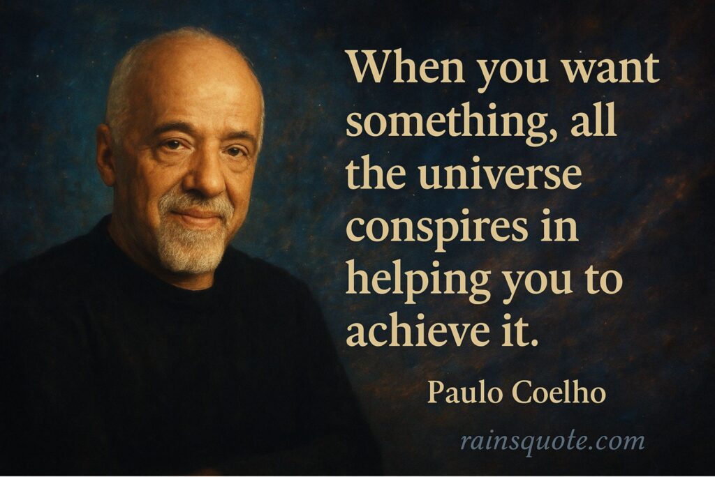  “When you want something, all the universe conspires in helping you to achieve it.”