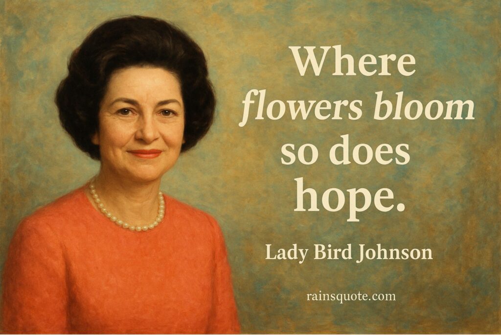 “Where flowers bloom so does hope.”