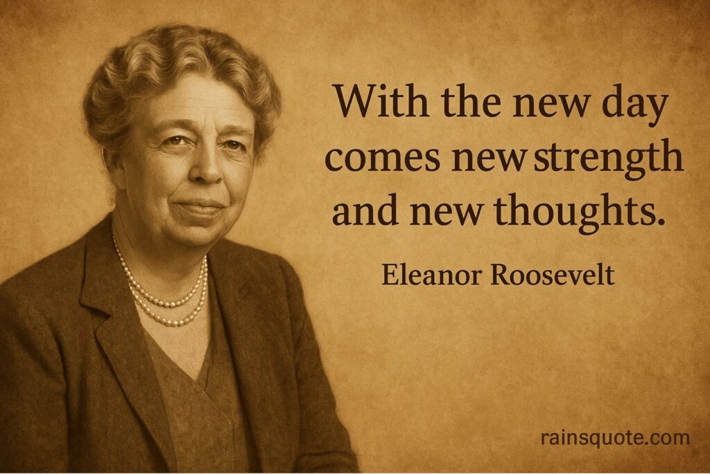 “With the new day comes new strength and new thoughts.”