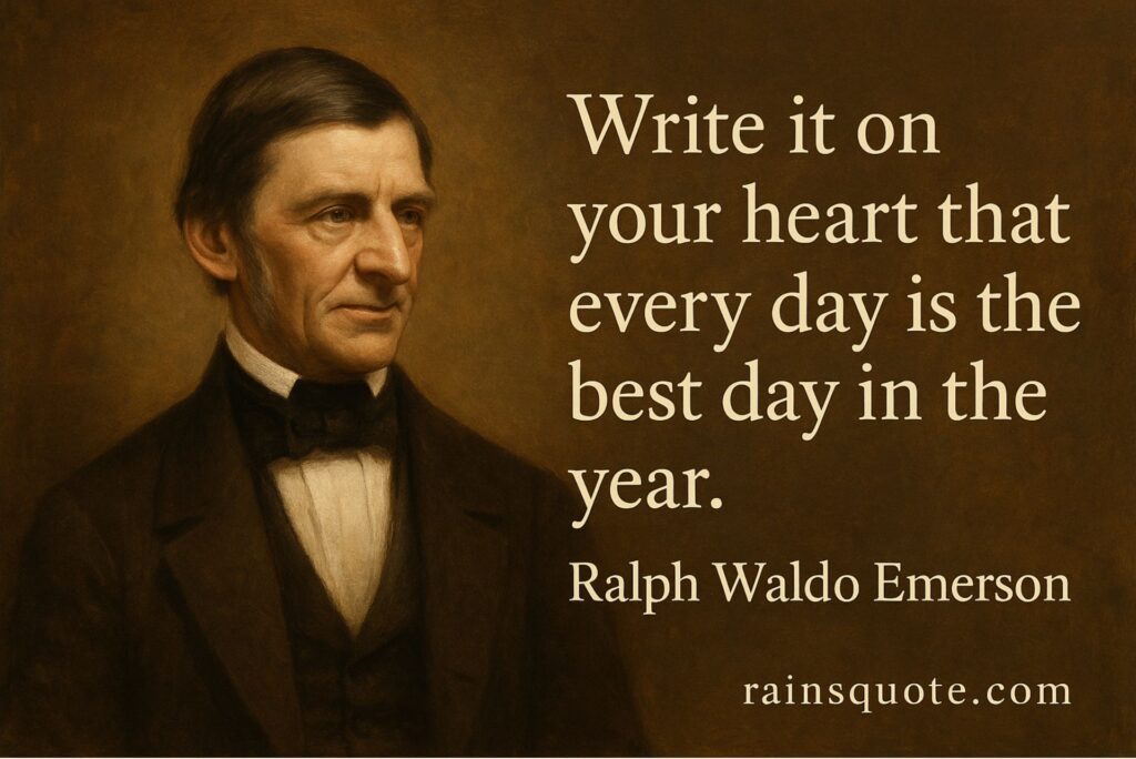 “Write it on your heart that every day is the best day in the year.”