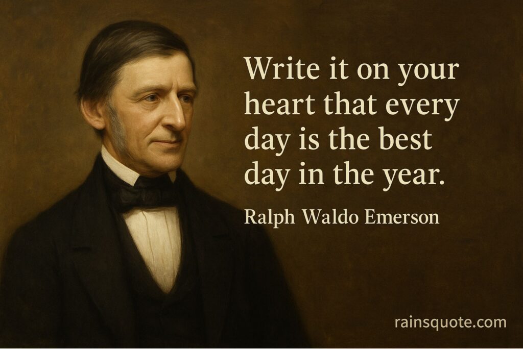 “Write it on your heart that every day is the best day in the year.”