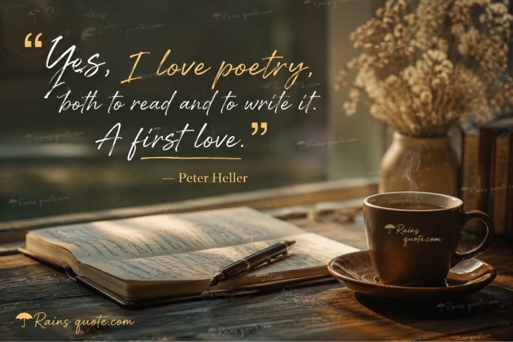 “Yes, I love poetry, both to read and to write it. A first love.”
