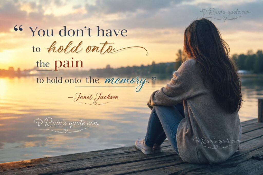 “You don't have to hold onto the pain to hold onto the memory.”
