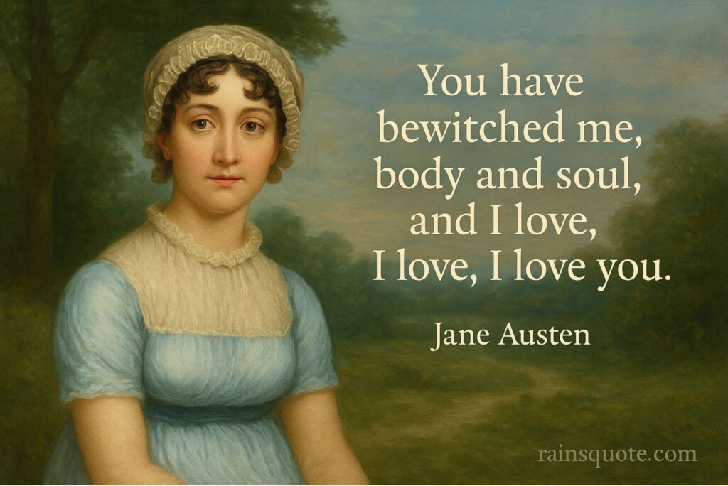  “You have bewitched me, body and soul, and I love, I love, I love you.”