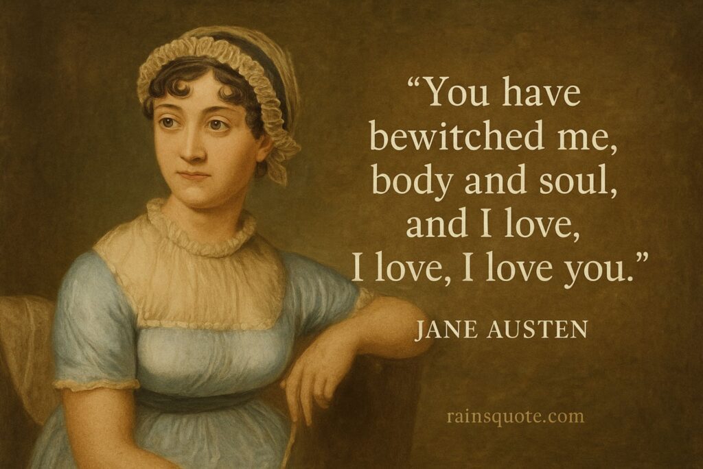 “You have bewitched me, body and soul, and I love, I love, I love you.”