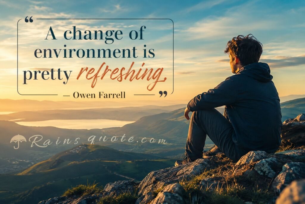 “A change of environment is pretty refreshing.”