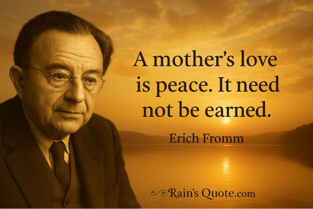“A mother’s love is peace. It need not be earned.”