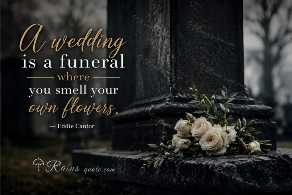  “A wedding is a funeral where you smell your own flowers.”