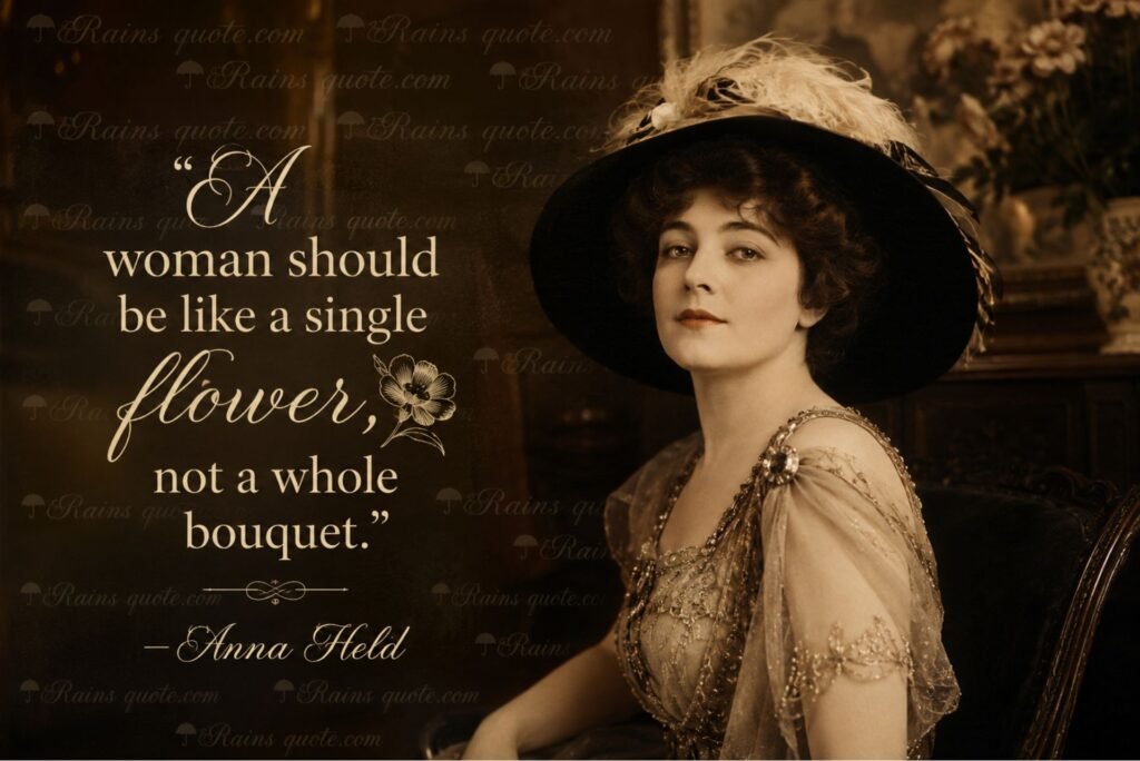  “A woman should be like a single flower, not a whole bouquet.”