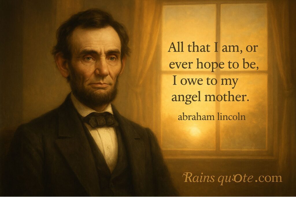 “All that I am, or ever hope to be, I owe to my angel mother.”