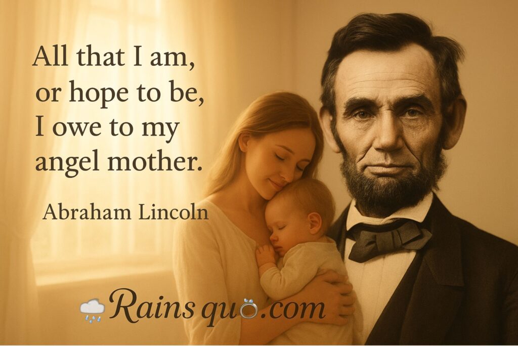 “All that I am, or hope to be, I owe to my angel mother.”