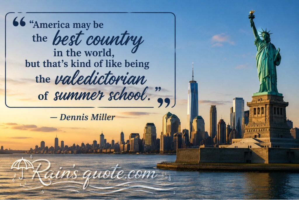 “America may be the best country in the world, but that's kind of like being the valedictorian of summer school.”