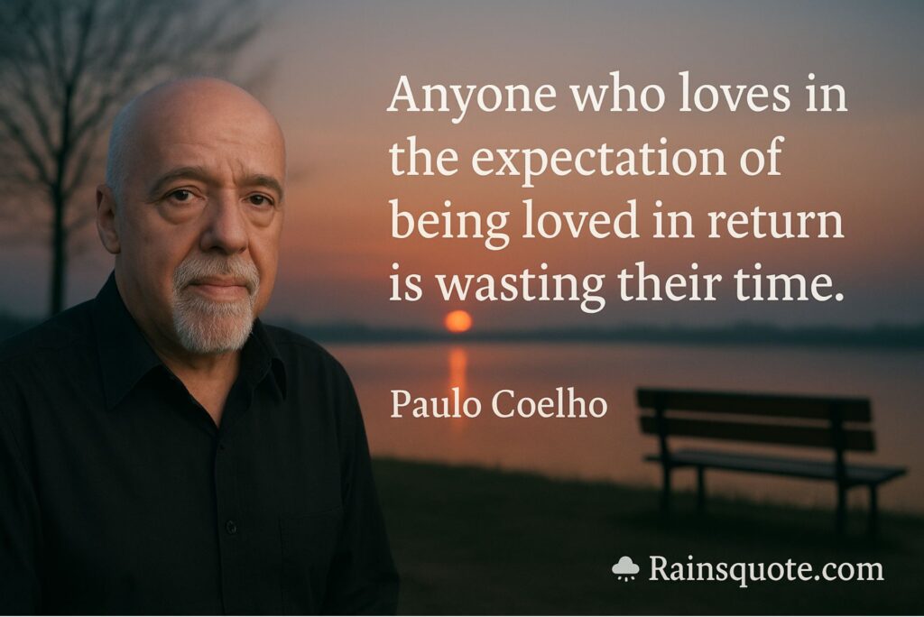 “Anyone who loves in the expectation of being loved in return is wasting their time.”