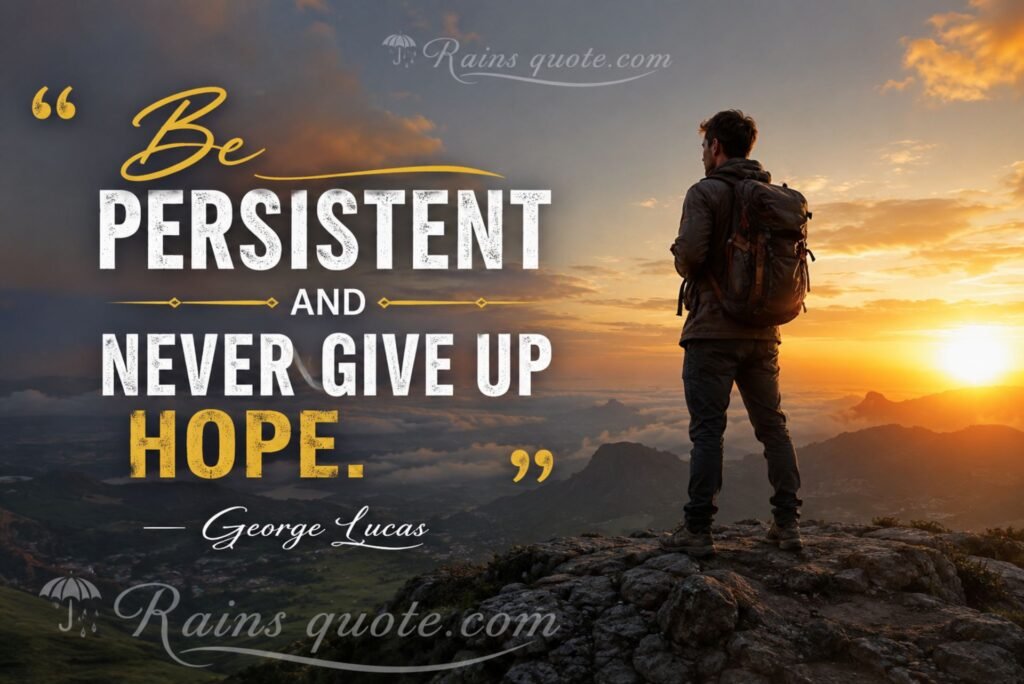 “Be persistent and never give up hope.” 