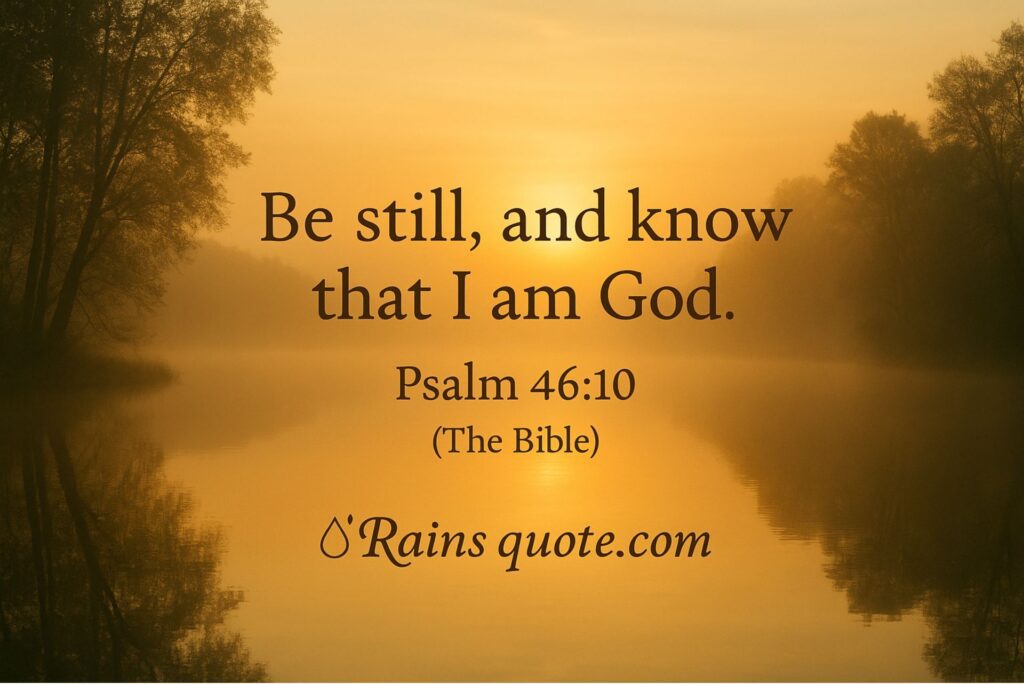 “Be still, and know that I am God.”