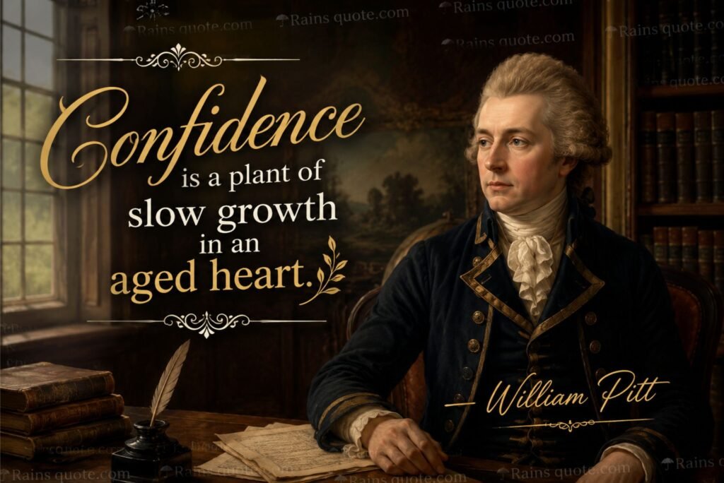 “Confidence is a plant of slow growth in an aged heart.”