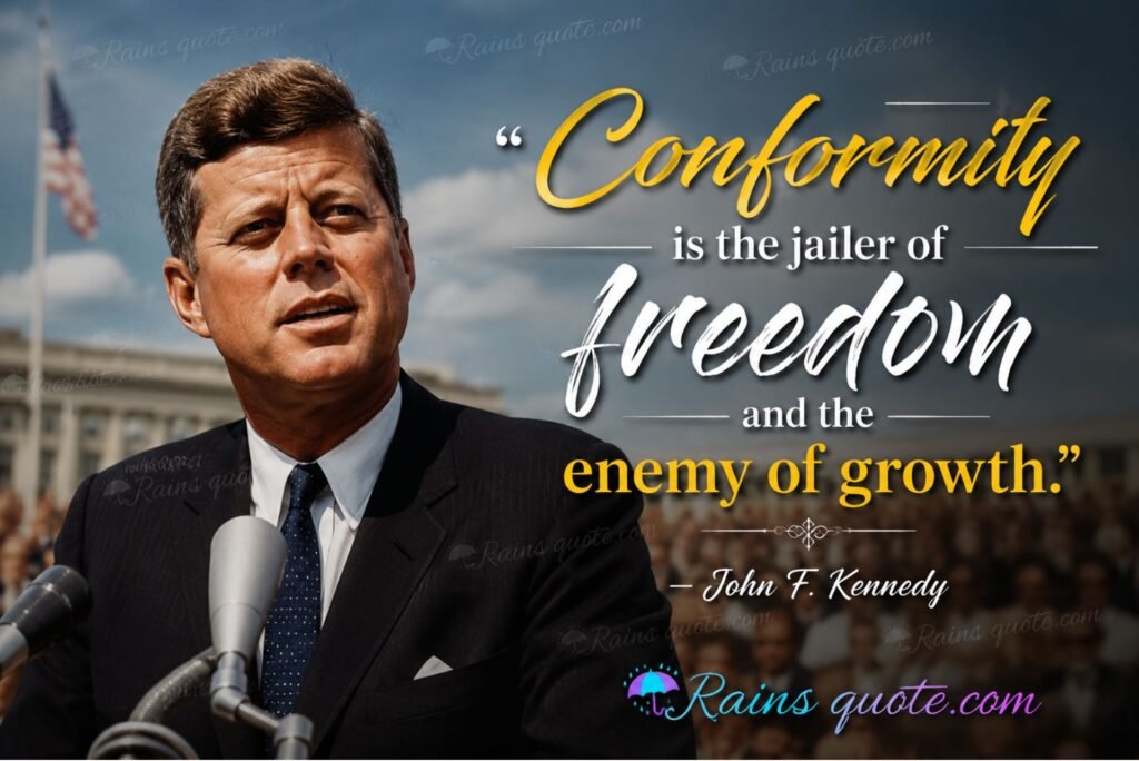“Conformity is the jailer of freedom and the enemy of growth.”