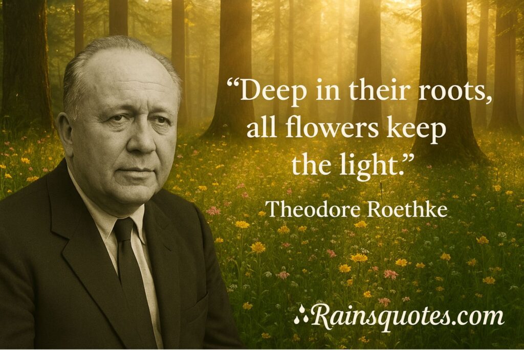 “Deep in their roots, all flowers keep the light.”