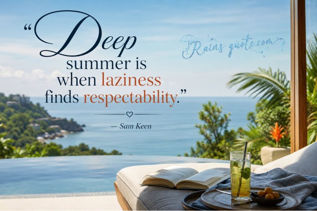 “Deep summer is when laziness finds respectability.”
