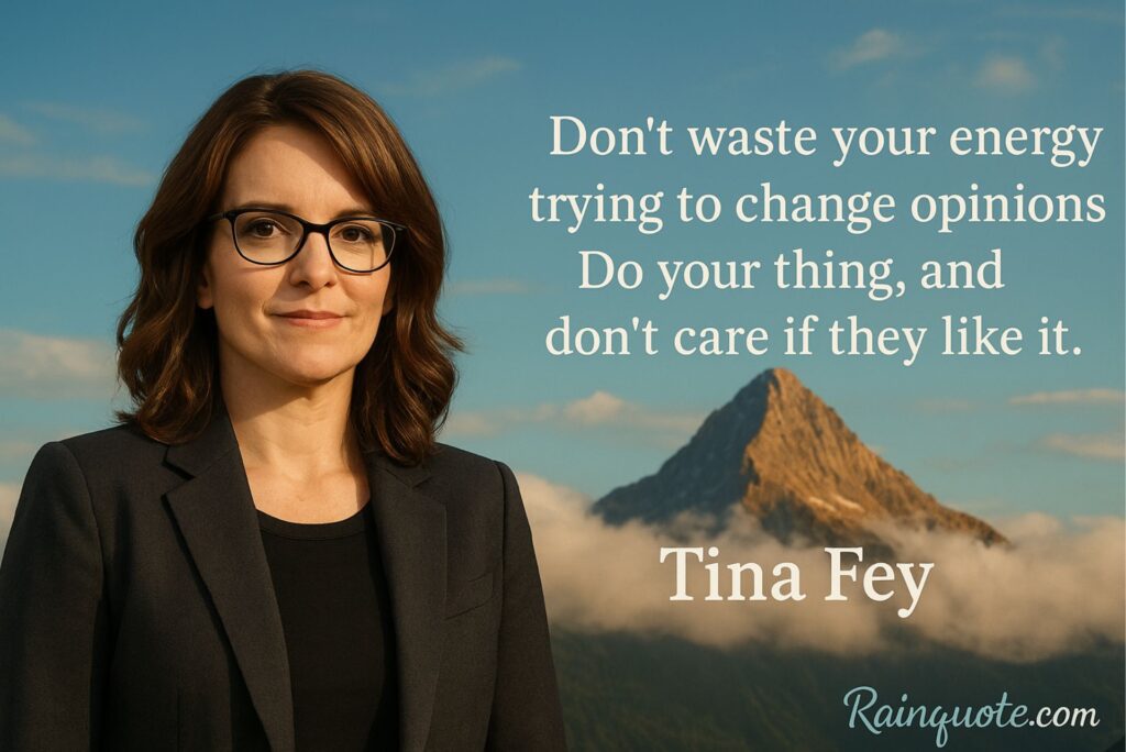 “Don’t waste your energy trying to change opinions... Do your thing, and don't care if they like it.”