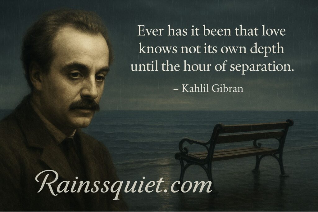 “Ever has it been that love knows not its own depth until the hour of separation.”