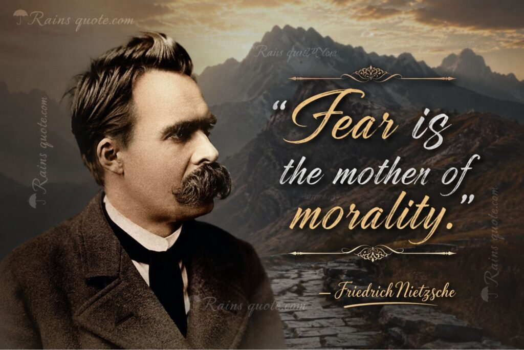 “Fear is the mother of morality.”