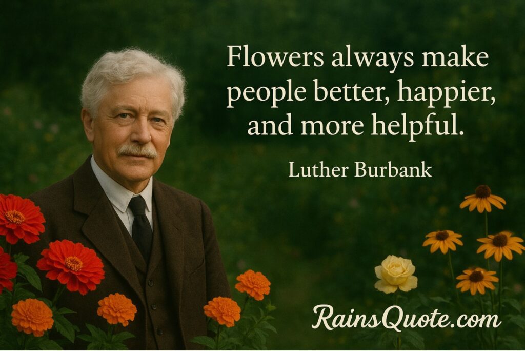 “Flowers always make people better, happier, and more helpful.”