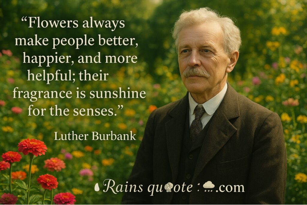 “Flowers always make people better, happier, and more helpful; their fragrance is sunshine for the senses.”