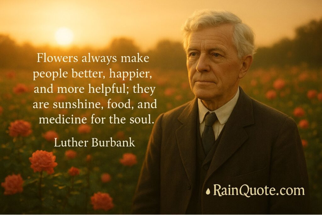 “Flowers always make people better, happier, and more helpful; they are sunshine, food, and medicine for the soul.”