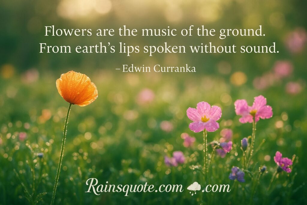 “Flowers are the music of the ground. From earth’s lips spoken without sound.”