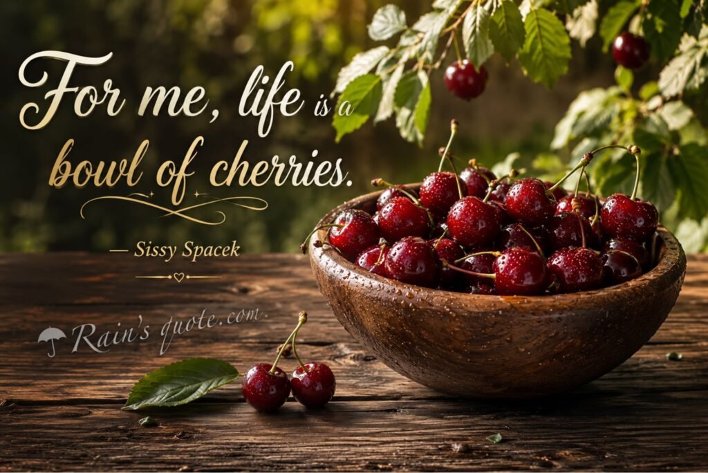 “For me, life is a bowl of cherries.”
