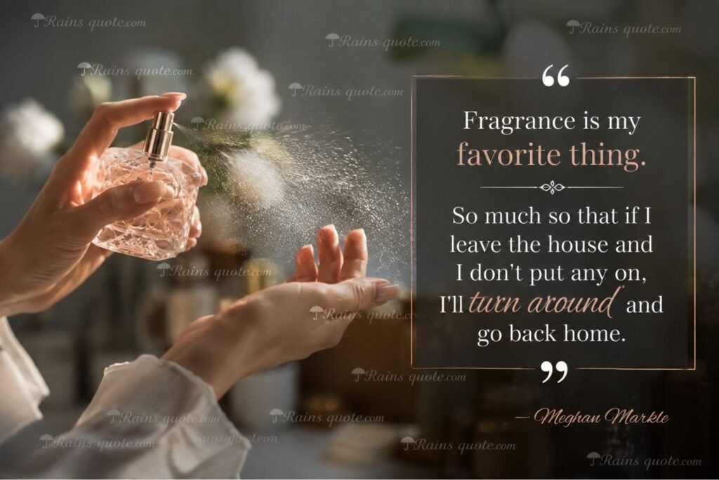 “Fragrance is my favorite thing. So much so that if I leave the house and I don't put any on, I'll turn around and go back home.”