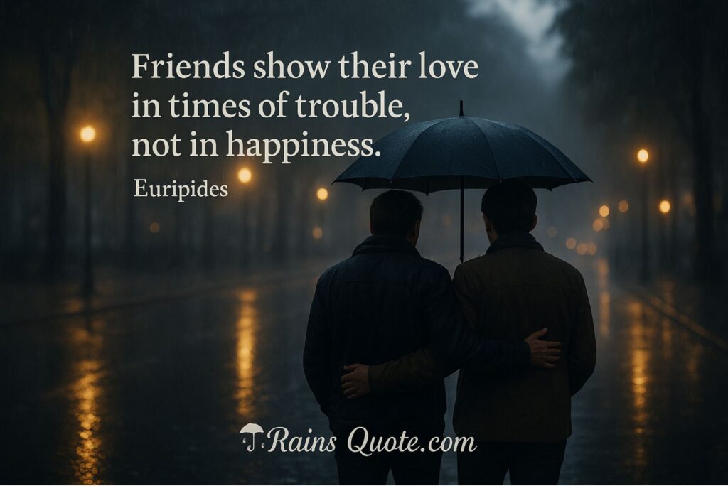 “Friends show their love in times of trouble, not in happiness.” 