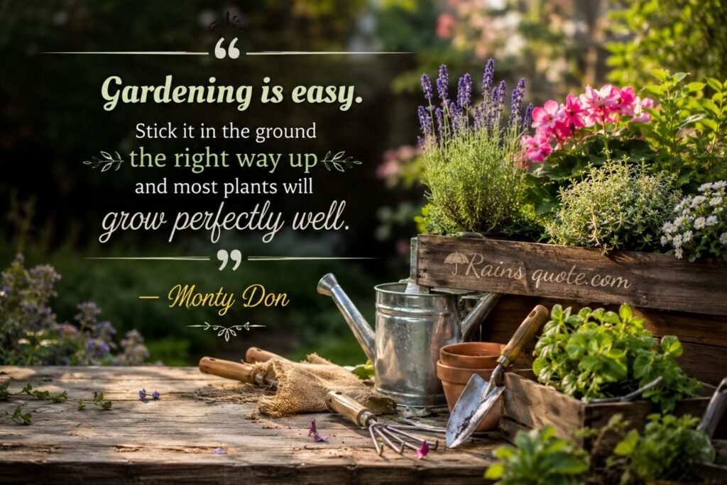 “Gardening is easy. Stick it in the ground the right way up and most plants will grow perfectly well.”