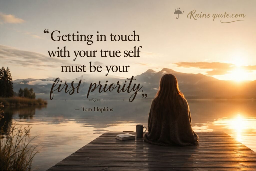 “Getting in touch with your true self must be your first priority.”
