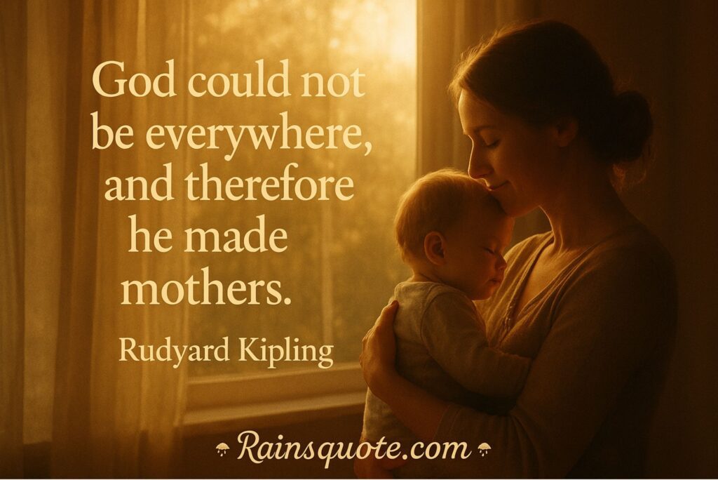 “God could not be everywhere, and therefore he made mothers.”