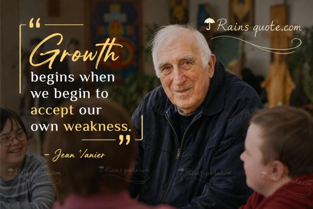 “Growth begins when we begin to accept our own weakness.”