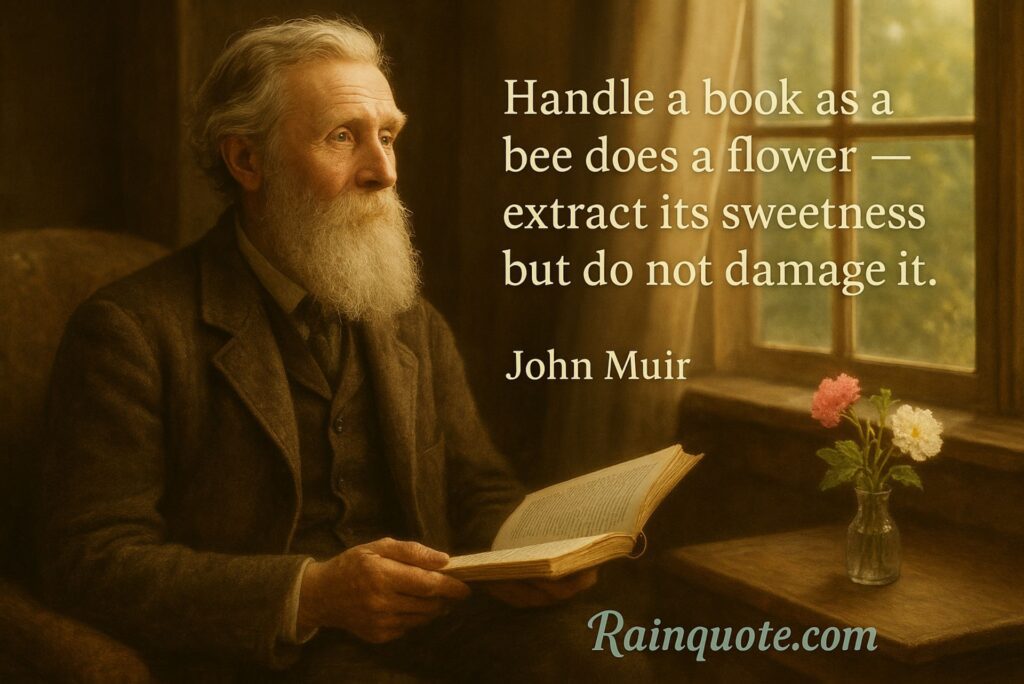“Handle a book as a bee does a flower — extract its sweetness but do not damage it.”