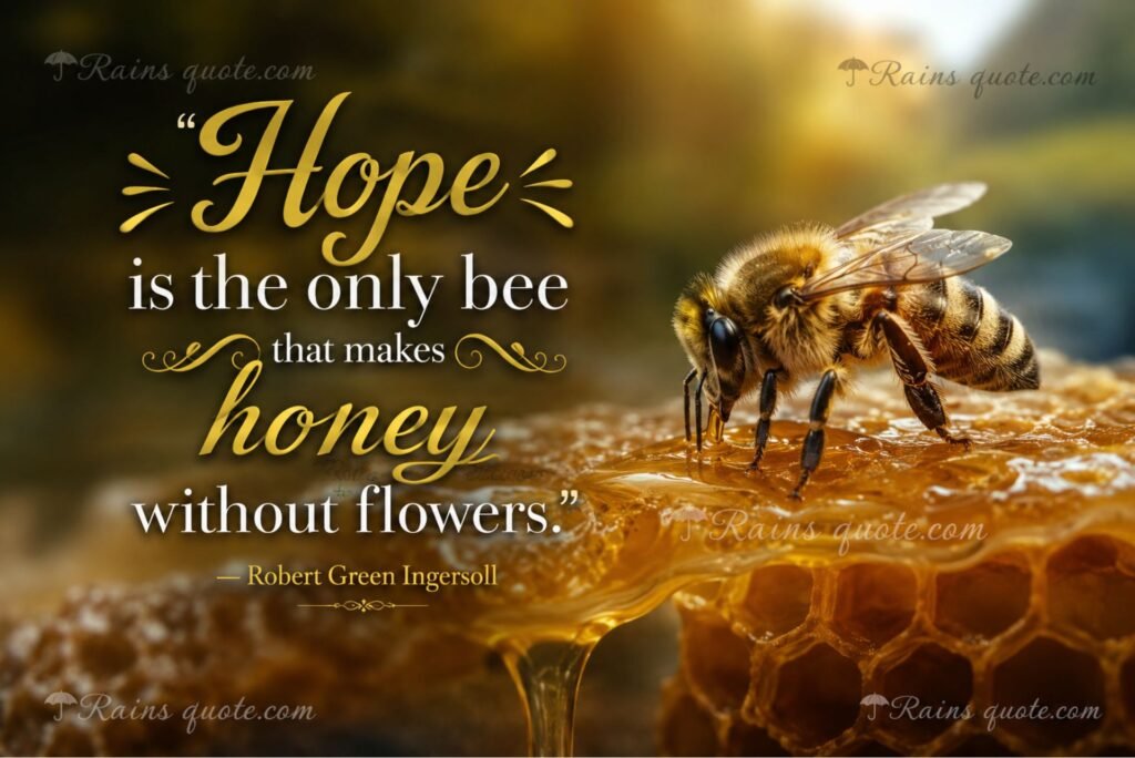 “Hope is the only bee that makes honey without flowers.”