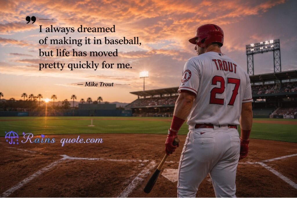 “I always dreamed of making it in baseball, but life has moved pretty quickly for me.”