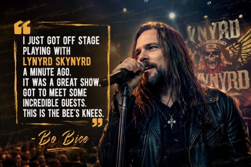 “I just got off stage playing with Lynyrd Skynyrd a minute ago. It was a great show. Got to meet some incredible guests. This is the bee's knees.”