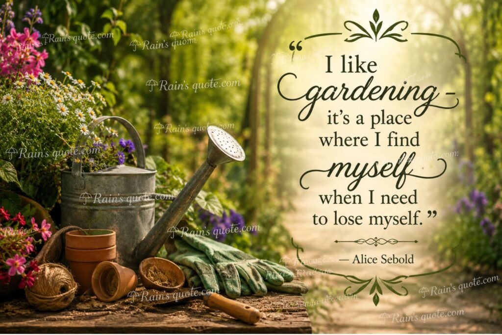  “I like gardening - it's a place where I find myself when I need to lose myself.”